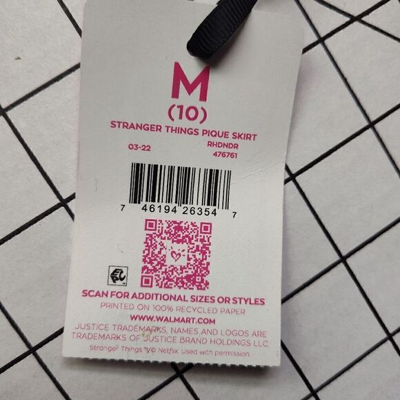 Justice Girls x Stranger Things Knit Pique Skirt NWT size 10/Medium - Picture 15 of 16